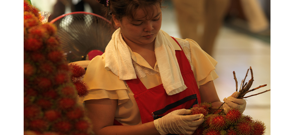 Picking friut in JJ Market